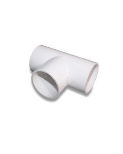 T-piece PVC 2" x 2" x 2" white 2 x stick-on sleeve